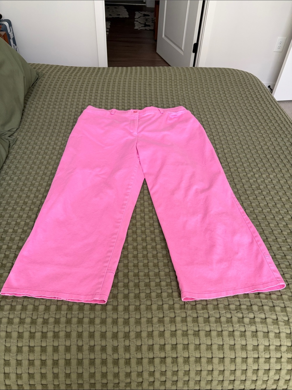Tribal Bright Pink Wide-Leg Casual Pants